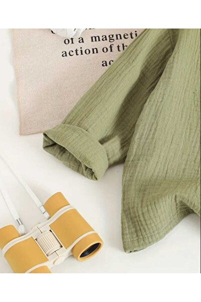 BEBEĞİME ÇORAP 100% Cotton Muslin Bohemian Elastic Cuff Shirt Set