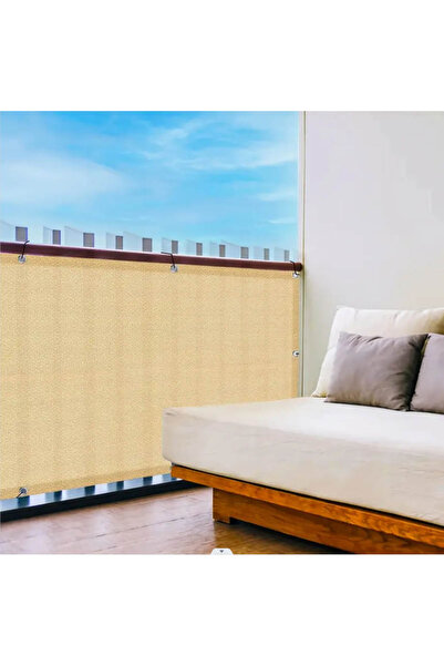 AÇIKGÜL TEKSTİL BRANDA 1 x 1 Balkon Perdesi Gölgelik File Çit Filesi Krem