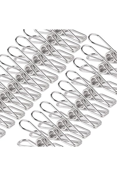 Generic يوروتشي - عبوة من 60 مشبك غسيل من الفولاذ المقاوم للصدأ، مشابك غسيل م...