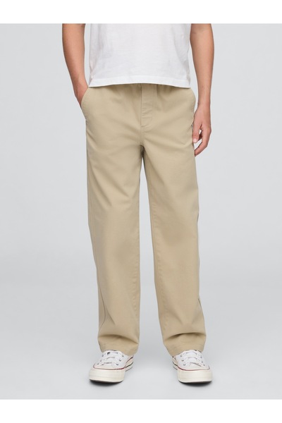 GAP Erkek Çocuk Krem Relaxed Easy Khaki Pantolon