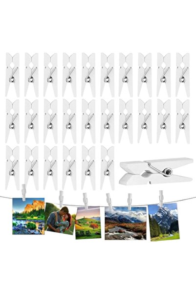 Generic مشابك صغيرة من الخشب الطبيعي، 100 قطعة من مشابك الدبابيس الصغيرة للور...