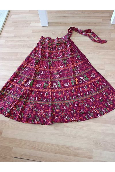 anne moda ankara Ethnic, Bohemian, 100% Cotton, Organic Dye, Long, Wrap (Wrapped) Skirt