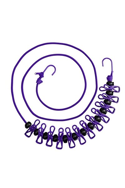 Generic حبل غسيل مرن محمول للسفر من M&J، حبل غسيل قابل للتعديل، مقاوم للرياح