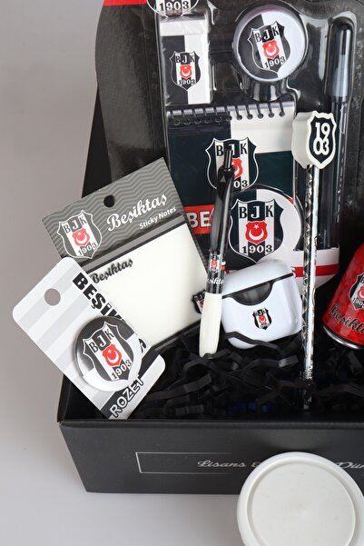 Beşiktaş DEKOMUS GIFT BOX ÖZEL KUTULU KARTAL GÜCÜ KIRTASİYE SETİ UÇLU KALEMİ ROKET SİLGİ,AIRPODS KAL