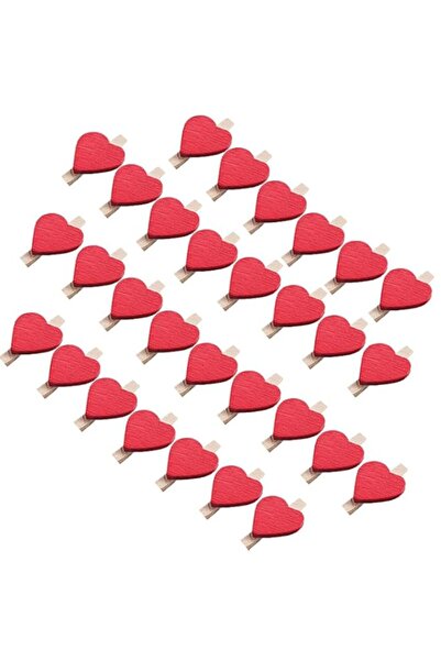 Generic Heart Photo Clips 30Pcs Wooden Clips Heart Clothes Peg for Craft Clip...