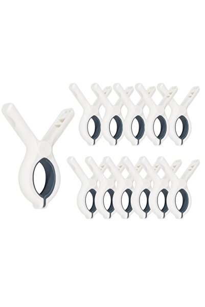 Generic مجموعة من 12 مشبك مناشف الشاطئ، مشابك ملابس بلاستيكية شديدة التحمل، م...