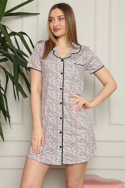 Skygo Fashion Line Women's Cotton Button-Front Nightgown 1003
