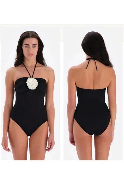 buHillco Eros 3317My Women's Halter Neck Black Strapless Swimsuit