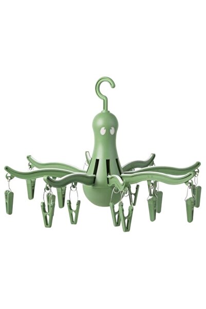 Generic مجفف ملابس معلق من شركة ديجيتال شوبي برسا، 16 مشبك غسيل، لون أخضر