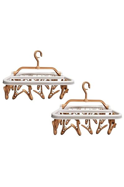 Generic CooToly Foldable Clothes Drying Rack with 32Pcs Clips, Laundry Clips Hanger for Socks Underwear, Dr