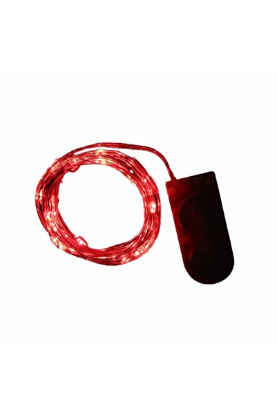 Flippy Christmas light installation, 1 meter, 10 LEDs, Red, battery-powered, copper wire, linear, indoor/ou