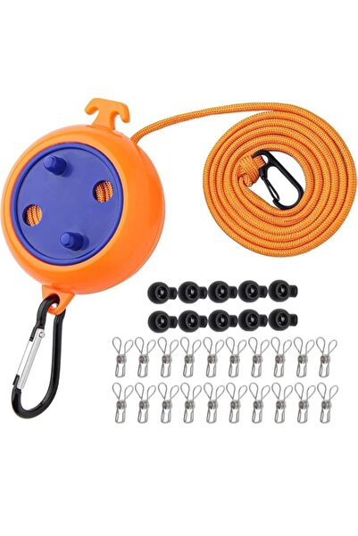 Generic حبل غسيل محمول للسفر من Goodern، حبل غسيل تخييم قابل للتعديل بطول 10 ...