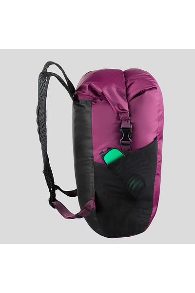 Decathlon حقيبة ظهر قابلة للطي للاستخدام الخارجي - 20 لتر - أحمر/بنفسجي - للسفر