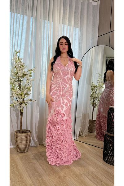MEZON FASHION Baby pink evening dress