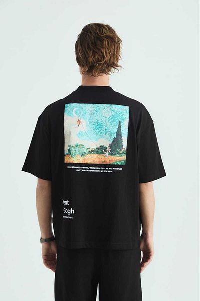 Saw Paradise Van Gogh Black Oversize Tshirt 4770