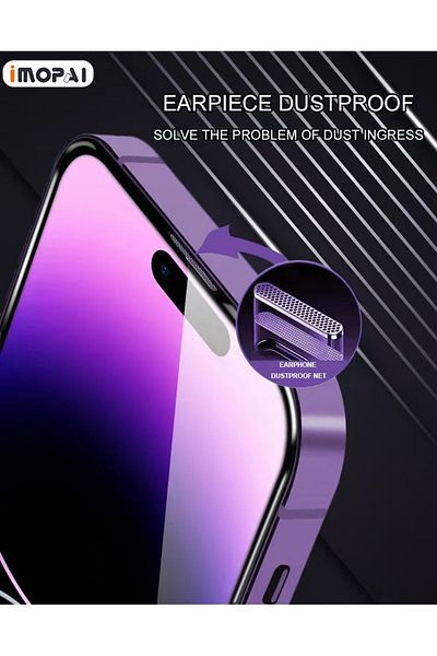 GENERAL واقي شاشة iMOPAI ثلاثي الأبعاد من السيليكون 9H من الزجاج المقوى (واقي) لهاتف iPhone 13 Pro Max
