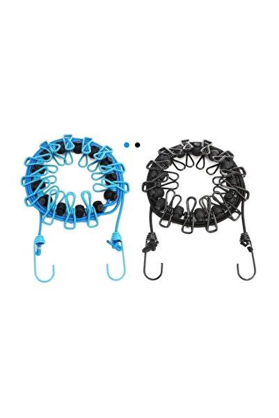 Generic حبل غسيل محمول من نيوراترنر، قطعتان، مزودتان بـ 12 مشبك غسيل، مقاوم ل...