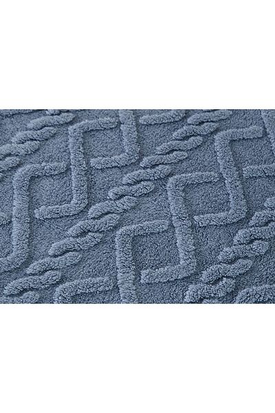 OEM Cocolino Fluffy Blanket with White Knitted Pattern, Double Bed 180x200cm