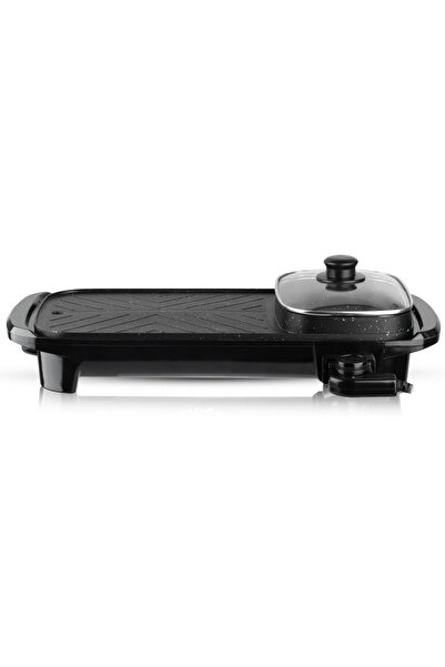 Olympia Electric BBQ Roasting Pans, Electric Hot Pot, Smokeless Non-Stick Indoor 2 in 1 Electric BBQ