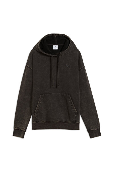 Puma Ess Elevated Wash Hoodie Kadın Siyah Günlük Stil Sweatshirt 68810301