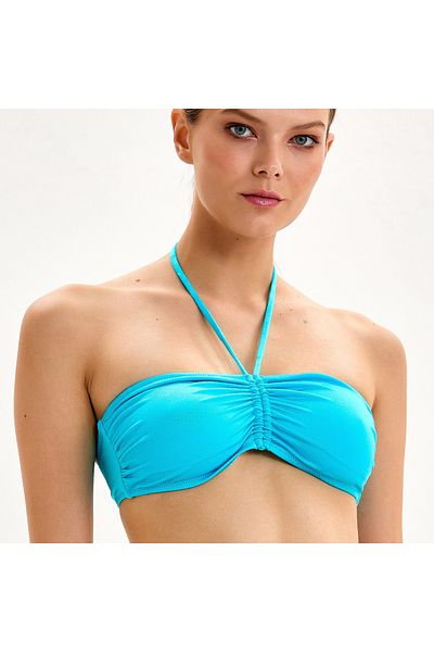 BYB MODA TASARIM Argento 1011-2044 Women's Gathered Strapless Bikini