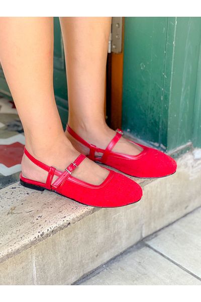 irmona Dozza Red Tweed Band Babet Shoes