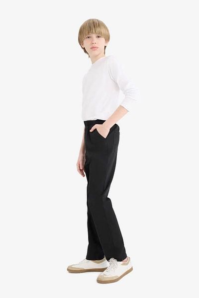 DeFacto Straight Leg Gabardine School Black Boy's Trousers T8850A6/Bk81
