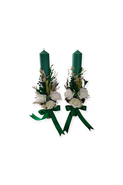 RAM Atelier lumanari de cununie in nuanta de verde smarald
