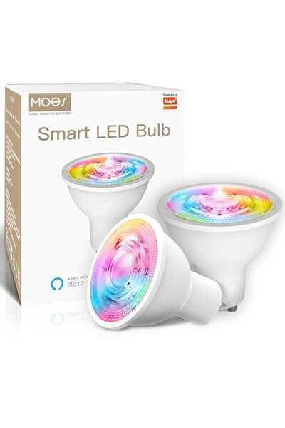 Generic مصباح LED ذكي من مويس زيجبي، 5 وات GU10 RGB، لون أبيض بارد، قابل للتع...
