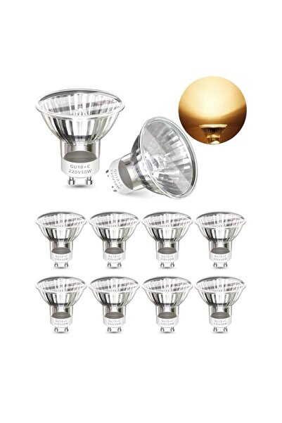 Generic لمبات هالوجين بونلوكس GU10، 50 واط، قابلة للتعتيم، عبوة من 10 قطع، لم...