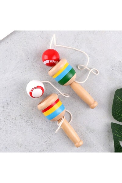 Bibilel Kids Cup-and-Ball Skill Toy (Kendama-style), Hand-Eye Coordination, 10 x 3 cm, White
