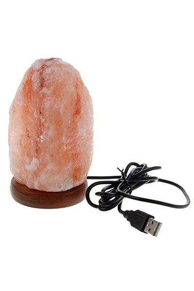 Generic WAtrading-LAMP Wooden Base Table Lamp, Hand-carved, Himalayan Rock Salt Lamp, Air Purifier, Night L