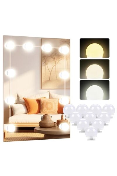 Generic عصا إضاءة مرآة هوليوود من جراجرا، 10 قطع من مصابيح LED لمرآة الزينة، ...