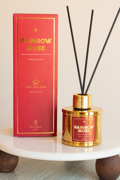 SANAT SEPET İŞLERİ RAINBOW MUSE 3'lü Oda Kokusu & %100 Soya Aromaterapi Vegan Mum Seti