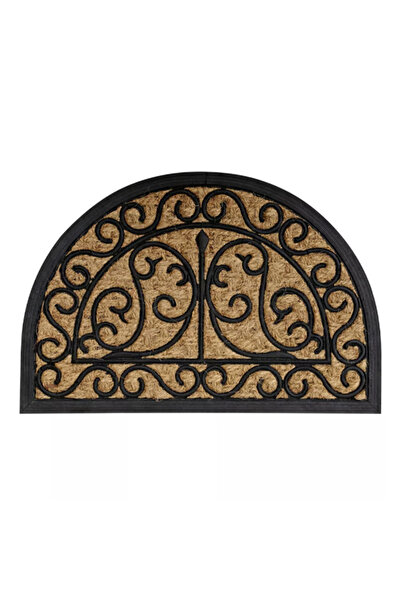 Luance سجادة باب غير قابلة للانزلاق بتصميم عربي، نصف دائرية، 40 × 60 سم