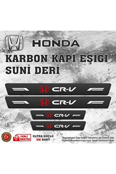 ototime Honda Crv Uyumlu Deri Karbon Kapı Eşiği Koruyucu Bant 4 adet