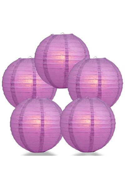 Generic Quasimoon Paperlanternstore.com 5 Pack | 12" Brown Even Ribbing Round...