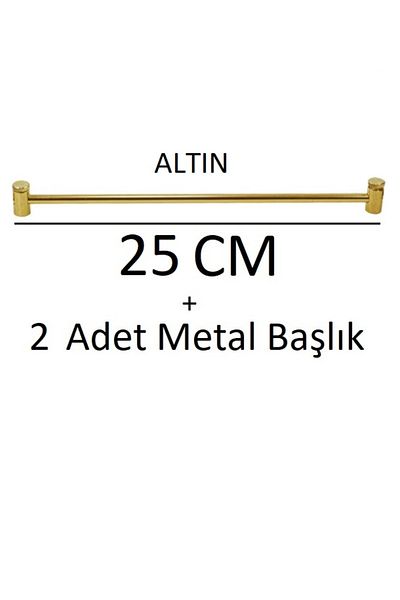 VENTİ PERDE Golden Yellow Metal Brush Bar 1 Piece + Heads