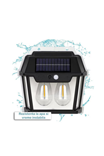 Expres Lampa solara casta cu LED pentru exterior 28W cu 2 becuri