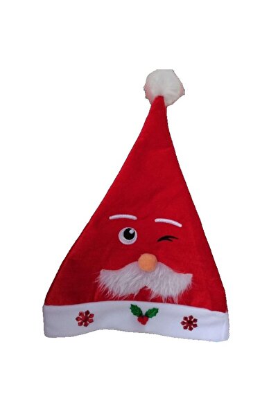 Flippy Santa Hat with Flippy Mustache, Universal Size, Textile Material, 30 x 40 cm, White/Red