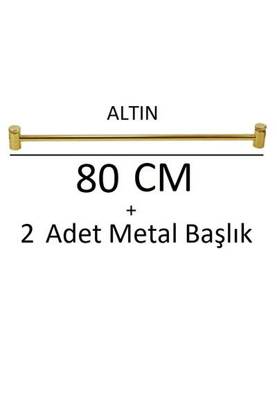 VENTİ PERDE Golden Yellow Metal Brush Bar 1 Piece + Heads