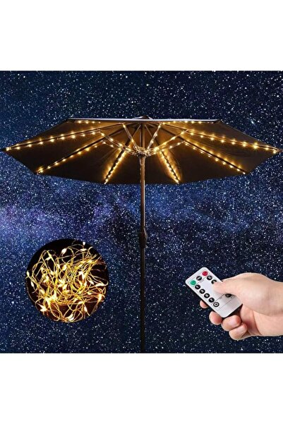 Generic Patio Umbrella Lights Solar Powered Outdoor 8 Modes Light Waterproof ...
