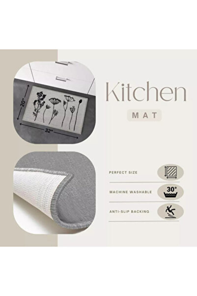 Luance Herbier Wildflowers Printed Rectangular Kitchen Mat 50 x 80cm