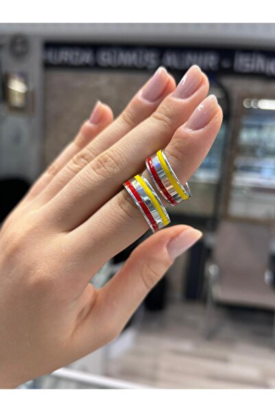 gümüşe dair 925 Ayar Gümüş Galatasaray Kadın Alyans