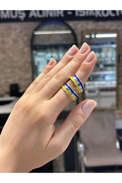 gümüşe dair 925 Ayar Gümüş Fenerbahçe Erkek Alyans