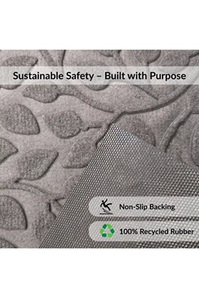 Luance Feuillage Raised Leaf Pattern Rectangular Non-Slip Door Mat 45 x 75cm