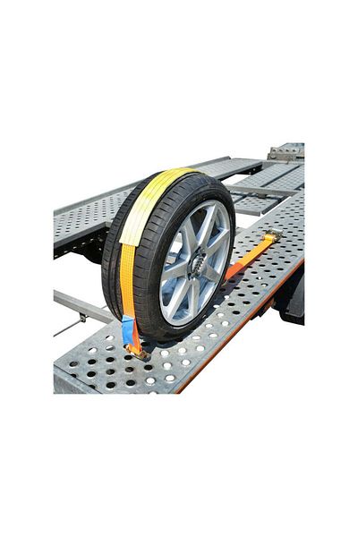 AutoZet Wheel anchor strap, car platform, 2.5m, hooks and ratchet