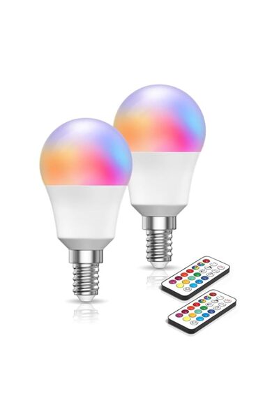 Generic لمبات لامبتوبي E14 LED متغيرة اللون، لمبة كرة جولف RGBW قابلة للتعتيم...