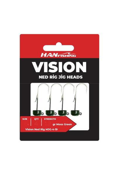 Hanfish Vision Ned Rig Moss Green Jighead 2.8gr