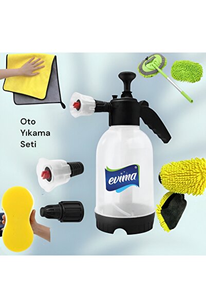 EVİMA Oto Yıkama SÜPER SET Köpük Makinesi Oto Yıkama Mopu Yıkama Süngeri Kuru...
